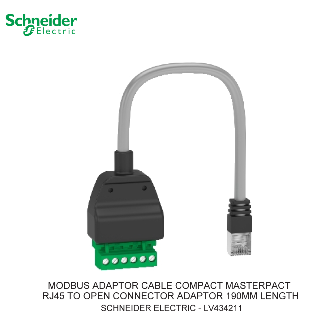 MODBUS ADAPTOR CABLE COMPACT MASTERPACT RJ45 TO OPEN CONNECTOR ADAPTOR 190MM LENGTH SCHNEIDER ELECTRIC