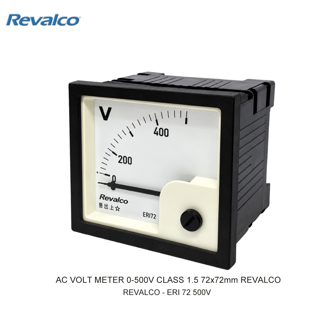 AC VOLT METER 0-500V CLASS 1.5 72x72mm REVALCO