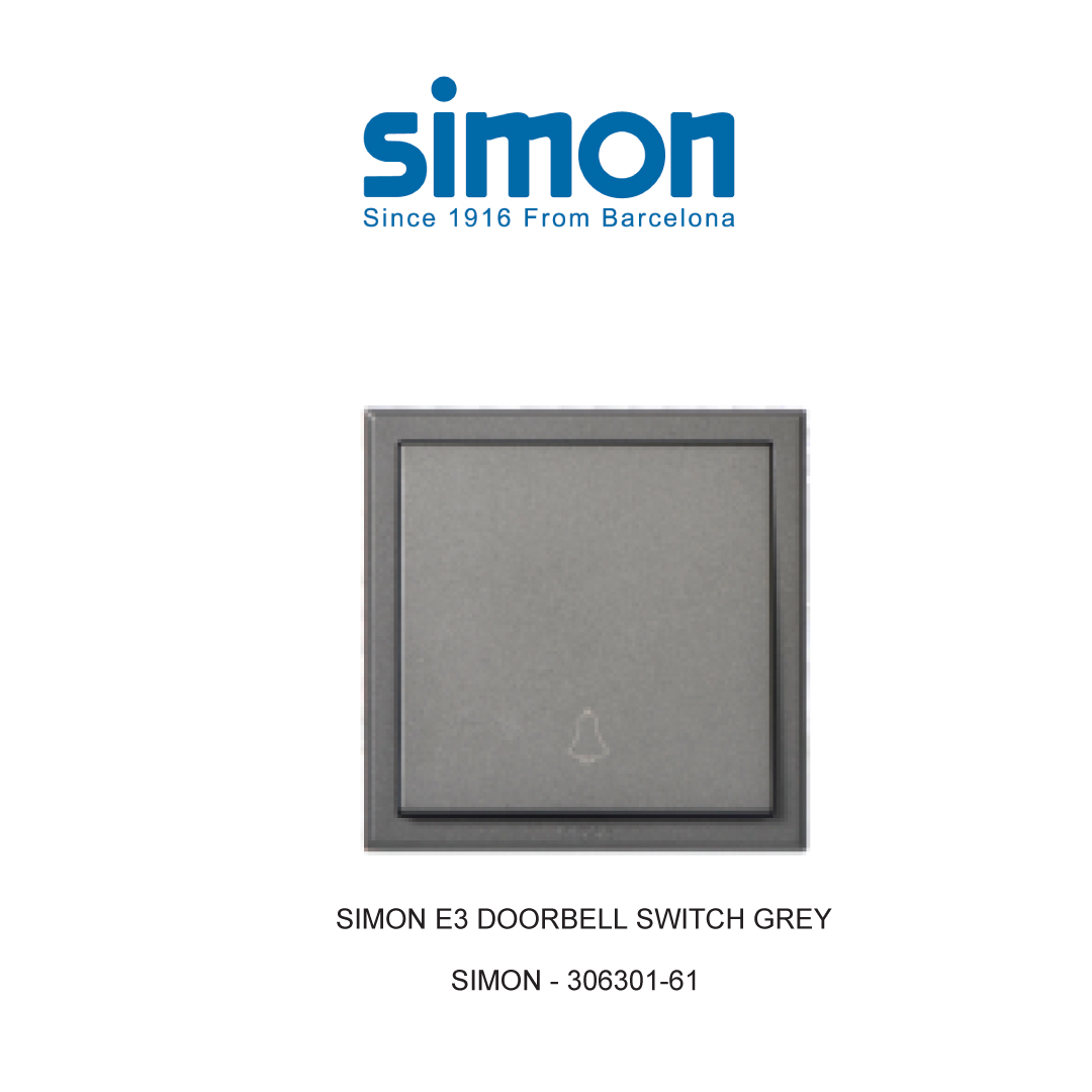 SIMON E3 DOORBELL SWITCH GREY