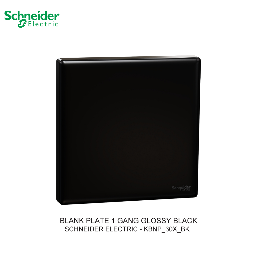 BLANK PLATE 1 GANG GLOSSY BLACK