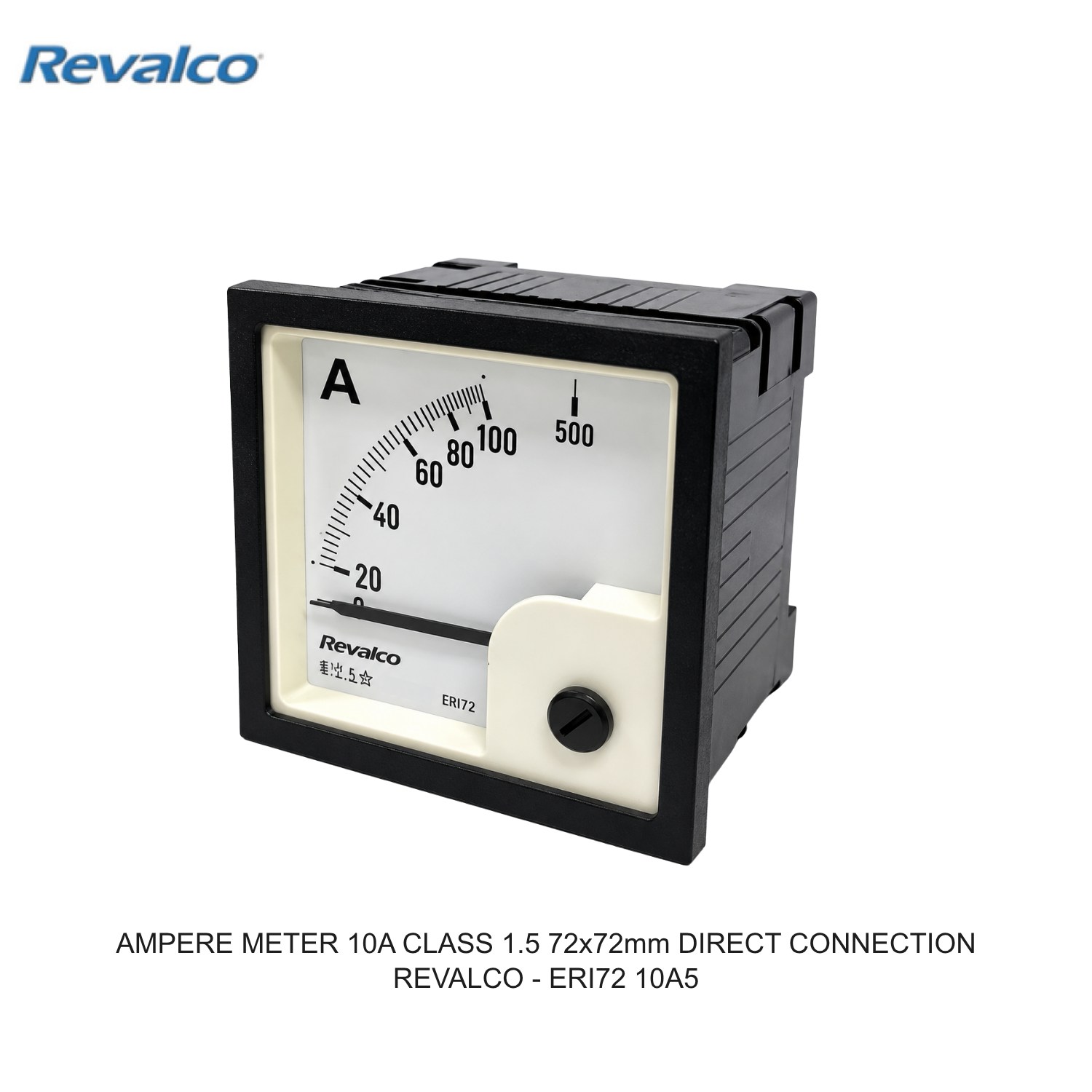 AMPERE METER 10A CLASS 1.5 72x72mm DIRECT CONNECTION REVALCO