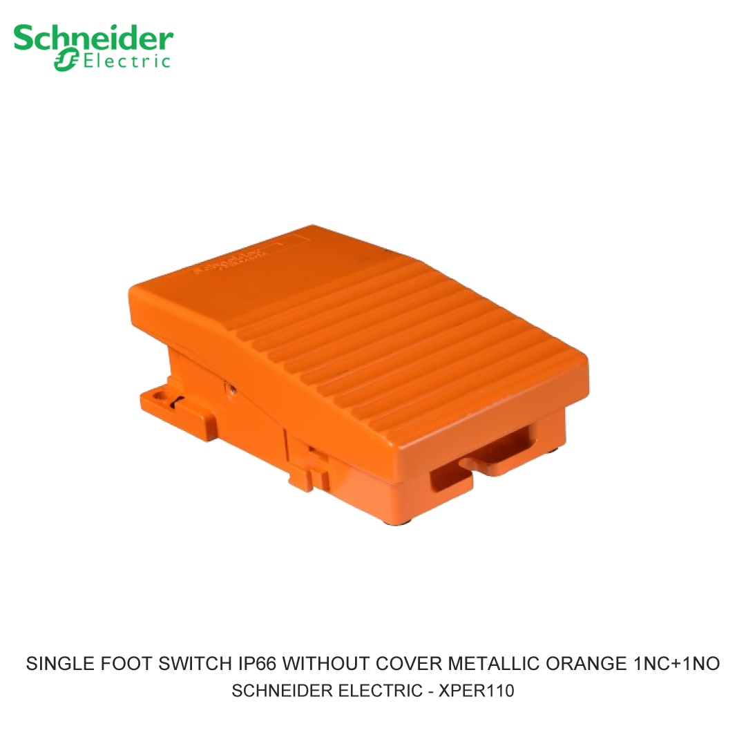 SINGLE FOOT SWITCH IP66 WITHOUT COVER METALLIC ORANGE 1NC+1NO