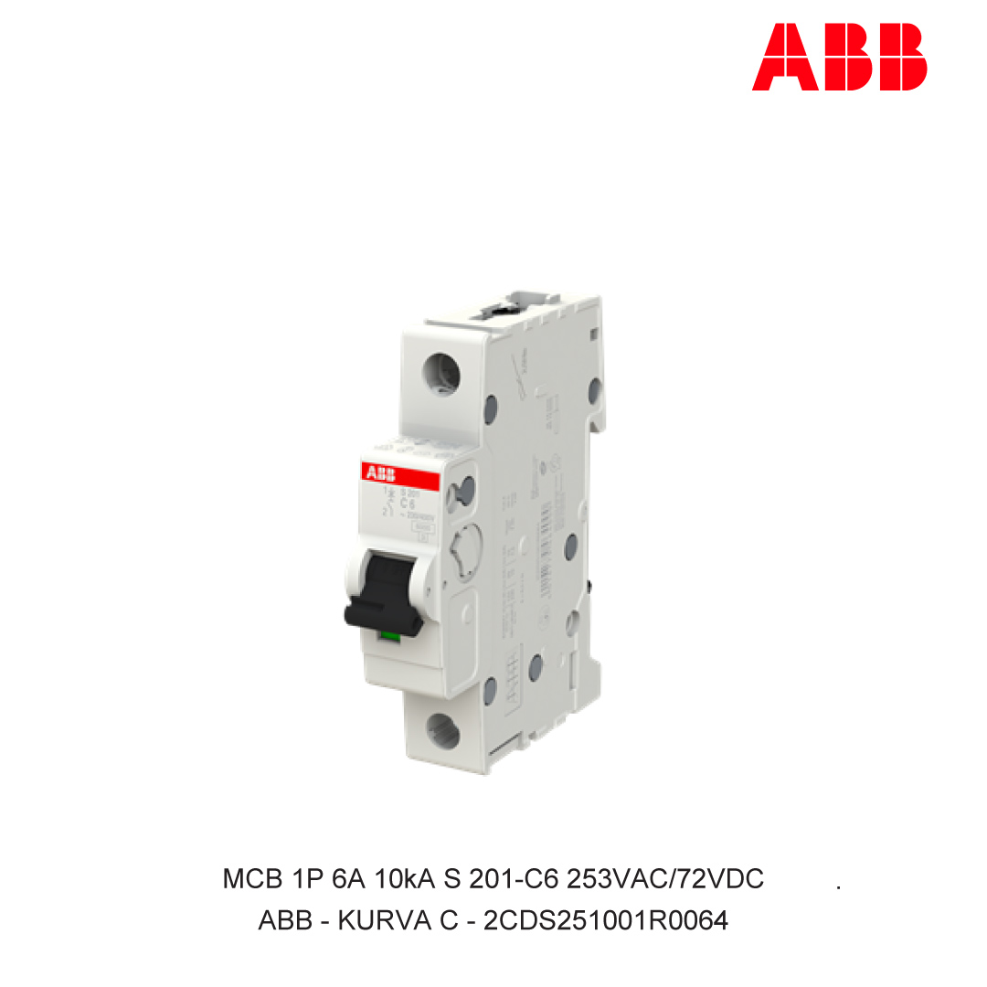 MCB 1P 6A 6kA/10kA CURVA C