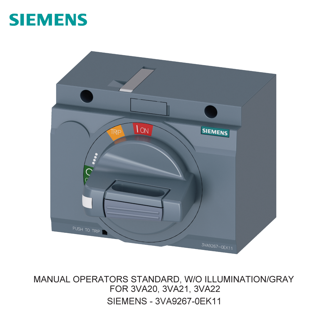MANUAL OPERATORS STANDARD, W/O ILLUMINATION/GRAY FOR 3VA20, 3VA21, 3VA22