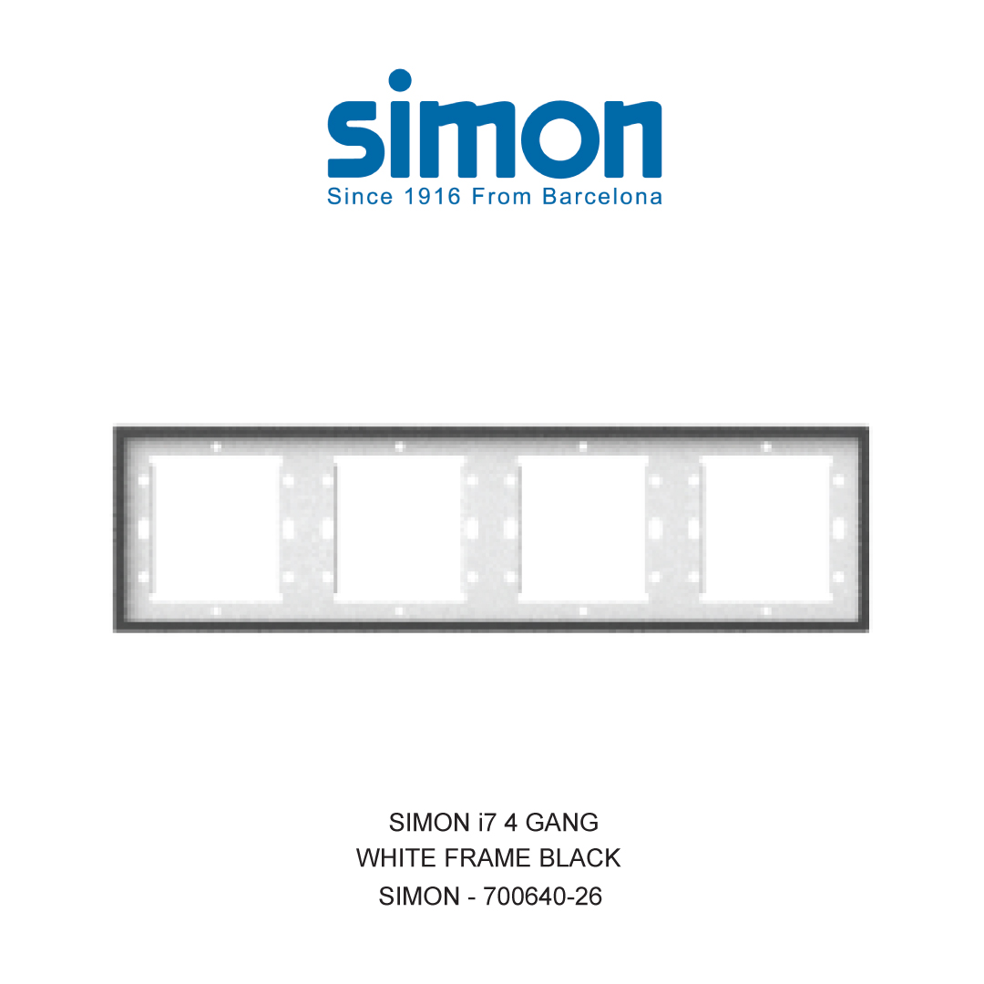 SIMON i7 BINGKAI PUTIH 4 GANG HITAM