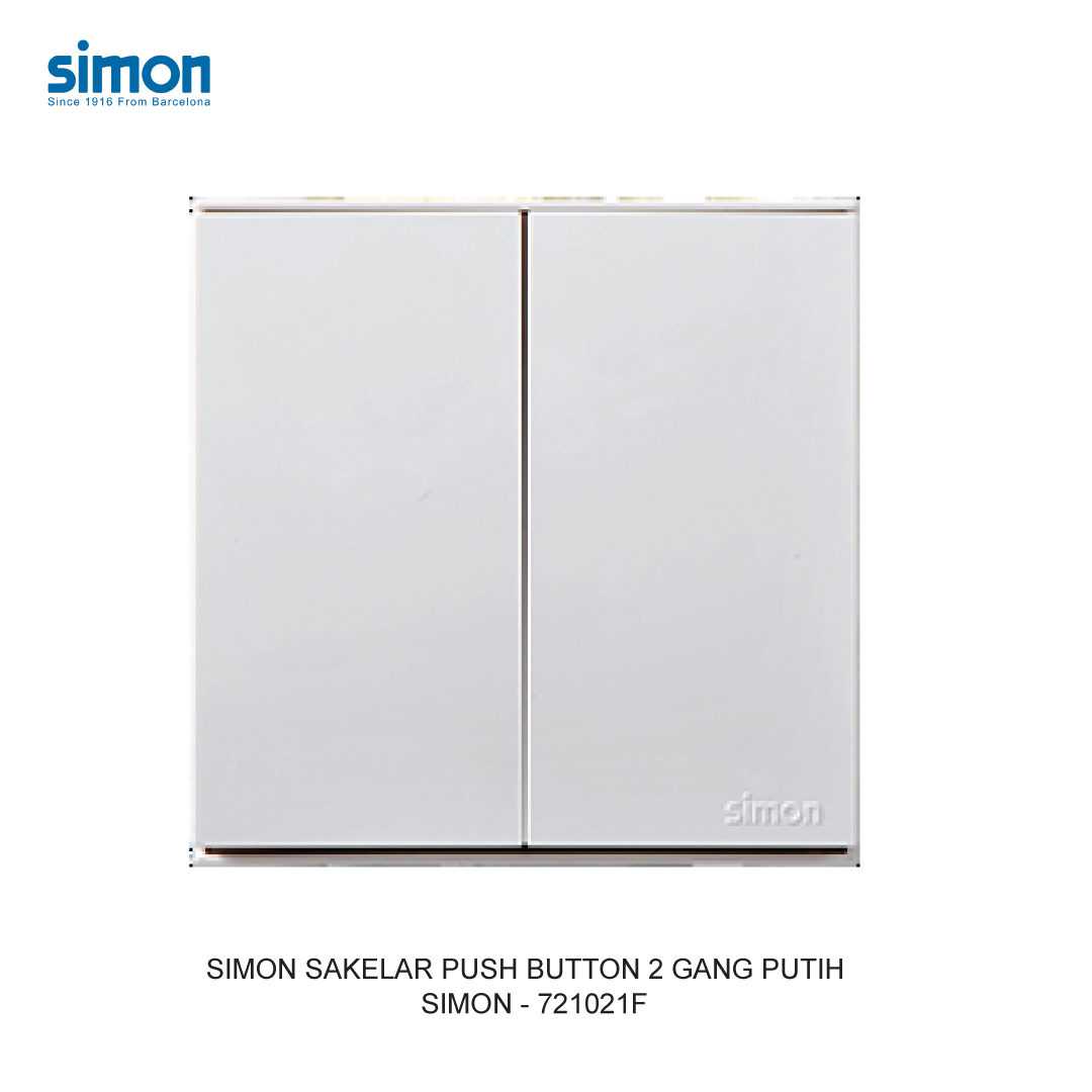 SIMON E6 2 GANG PUSH BUTTON SWITCH WHITE