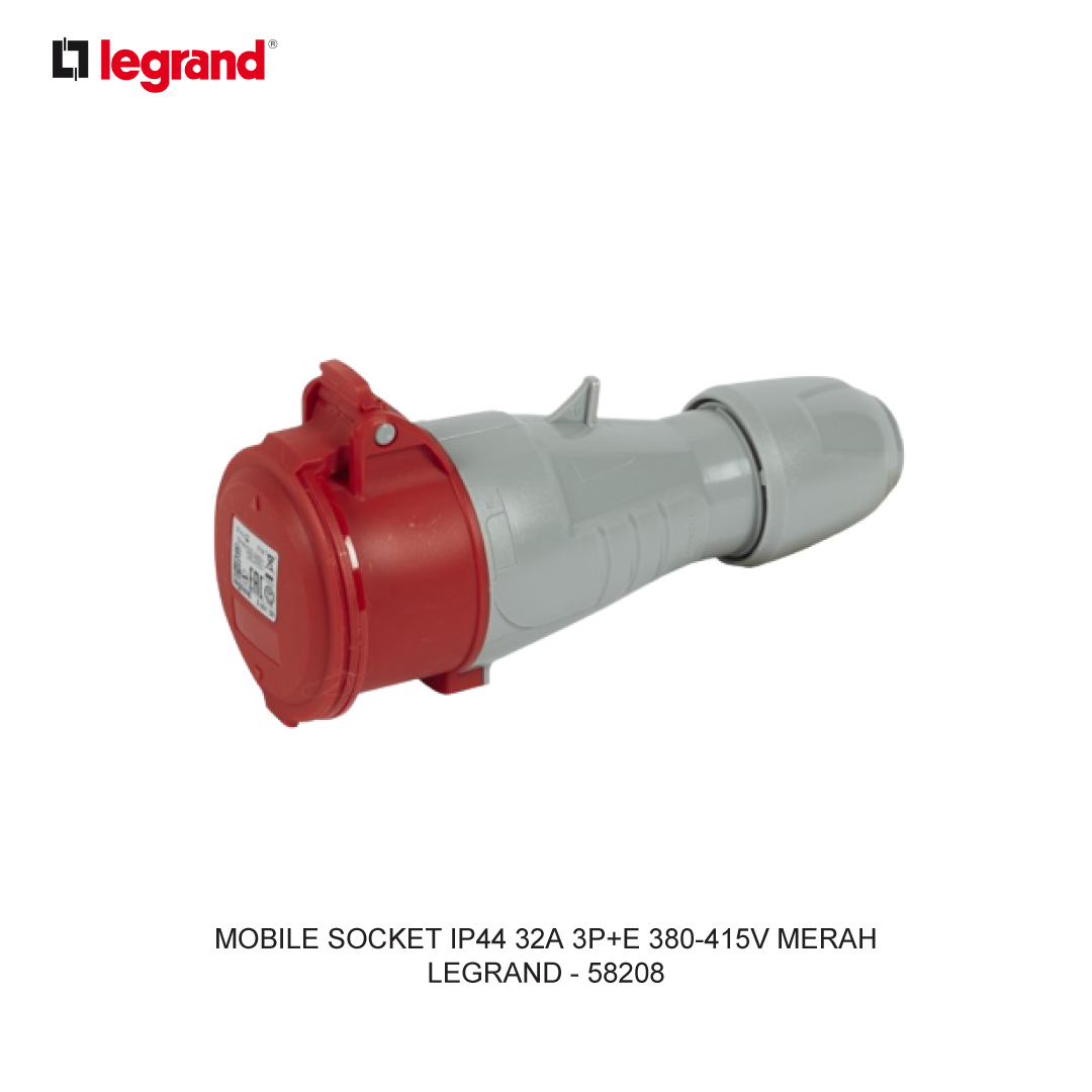 MOBILE SOCKET IP44 32A 3P+E 380-415V MERAH