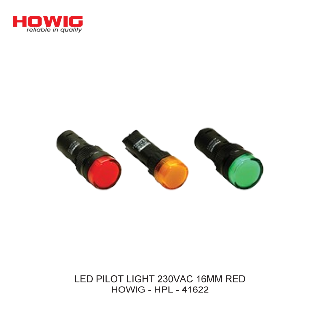 LED PILOT LIGHT 230VAC 16MM MERAH