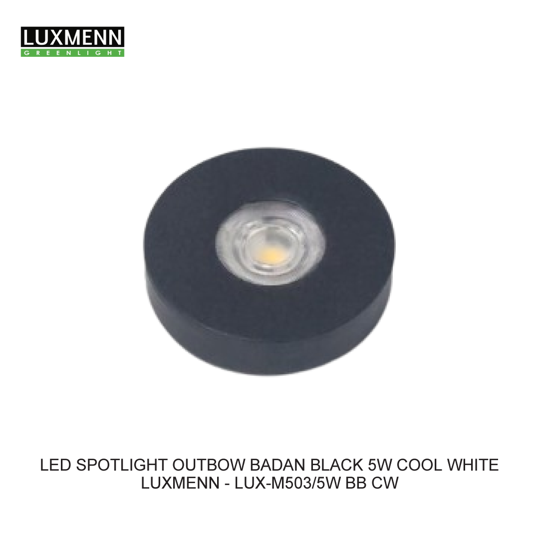 LUXMENN LED SPOTLIGHT OUTBOW BODY BLACK 5W COOL WHITE