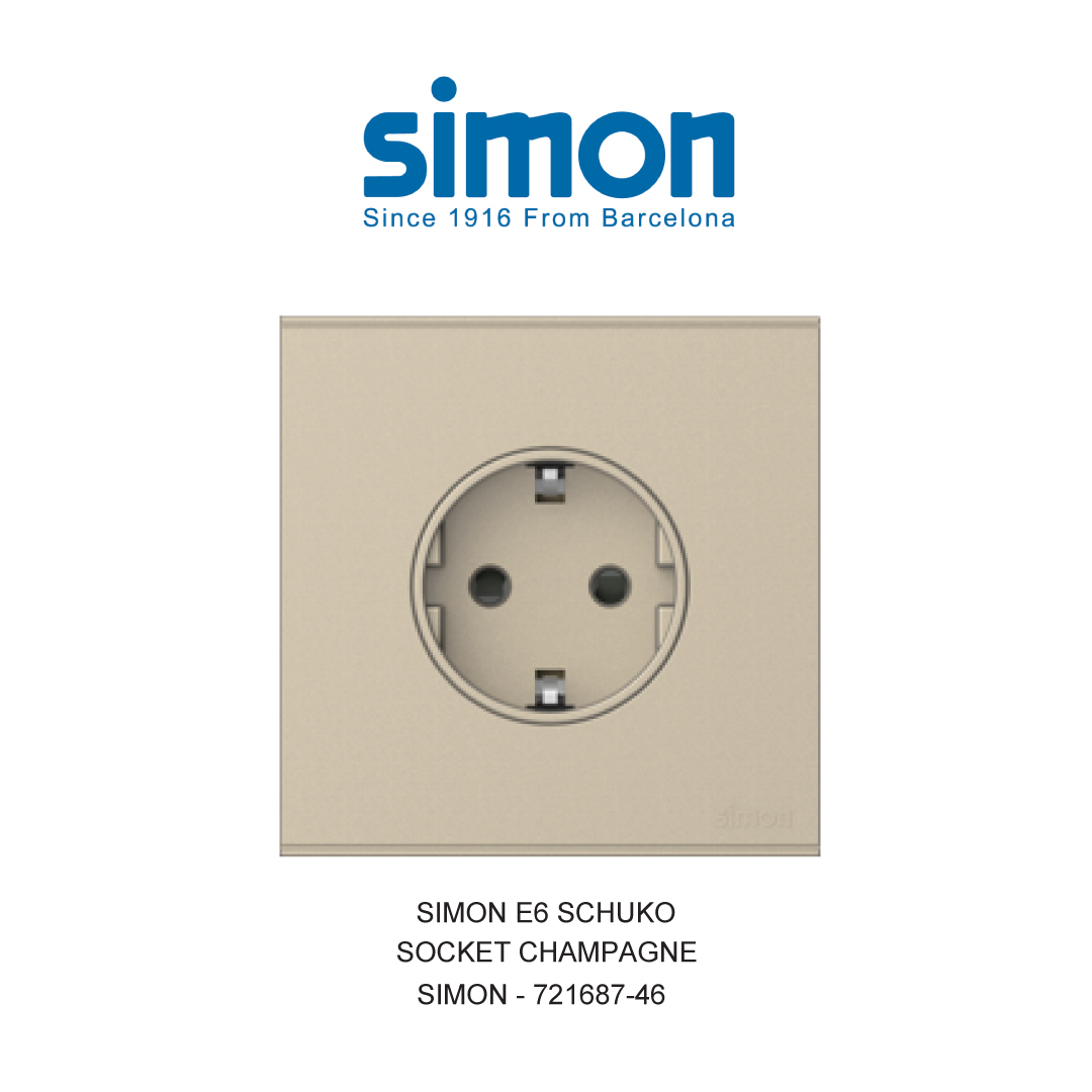 SIMON E6 SCHUKO SOCKET CHAMPAGNE