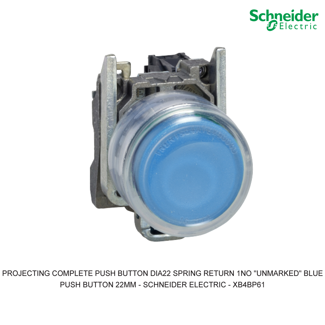 PROJECTING COMPLETE PUSH BUTTON DIA22 SPRING RETURN 1NO "UNMARKED" BLUE
