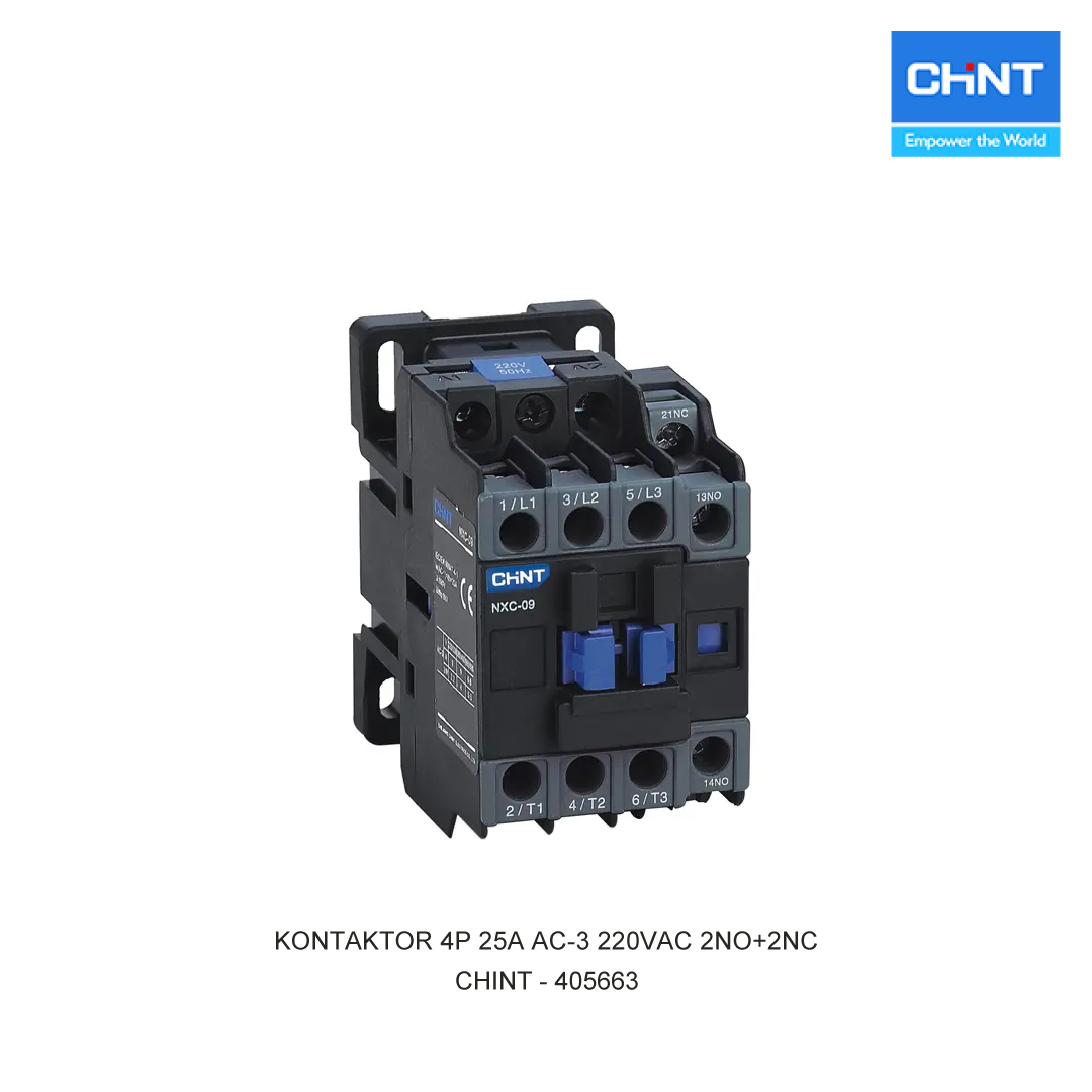 KONTAKTOR 4P 25A AC-3 220VAC 2NO+2NC
