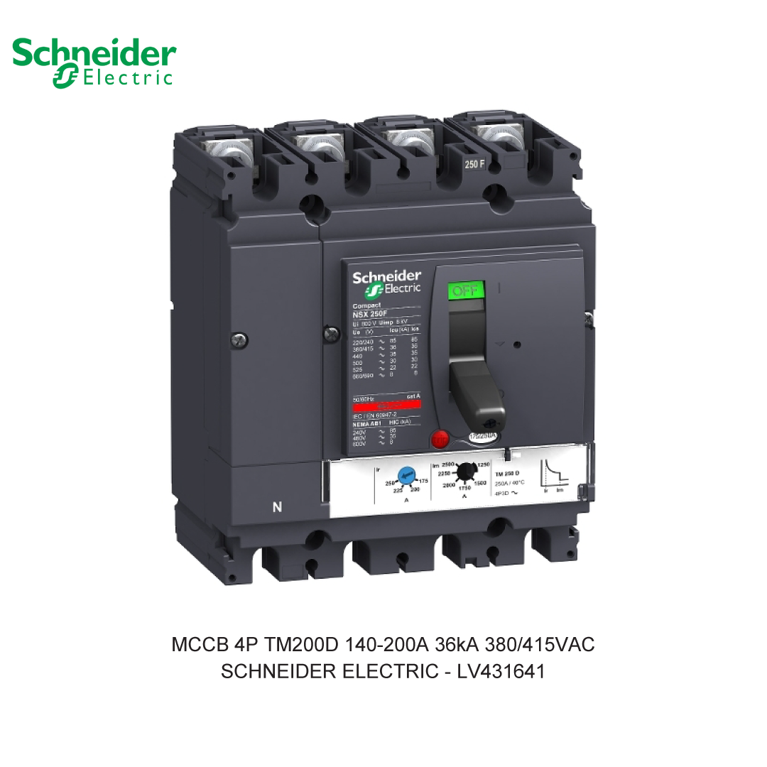 MCCB 4P TM200D 140-200A 36KA 380/415VAC