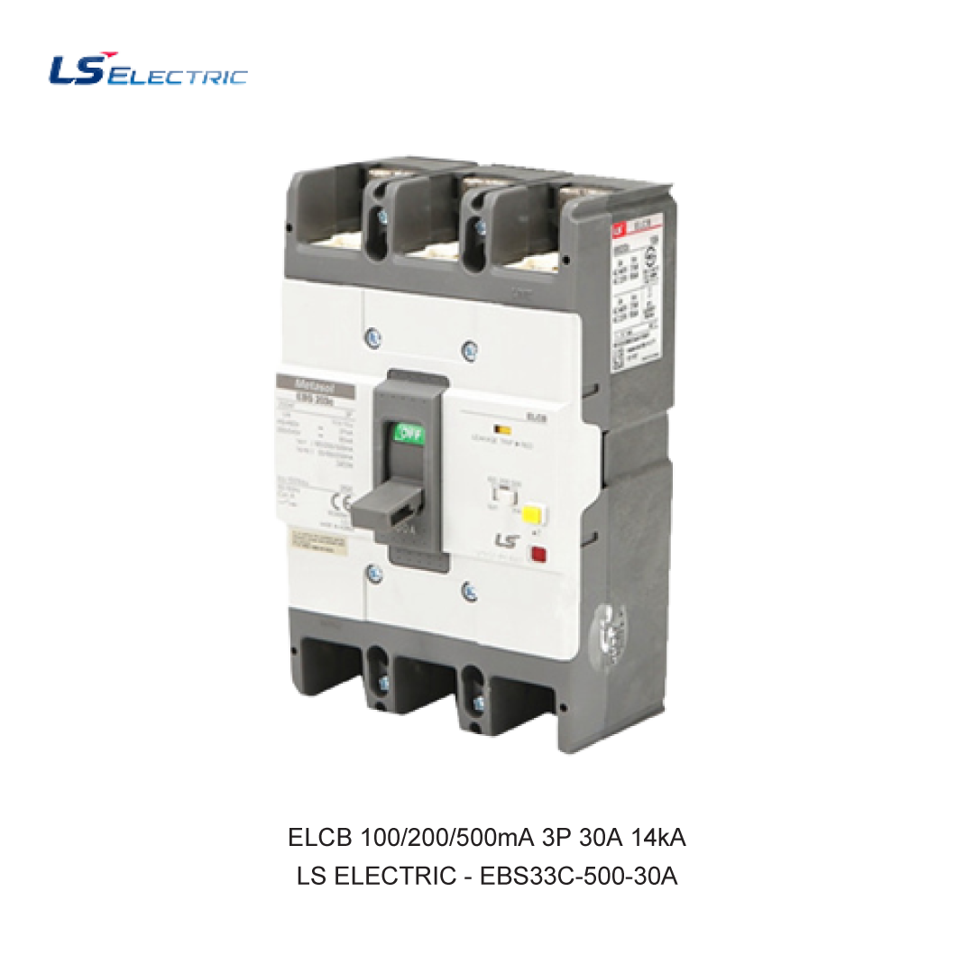 ELCB 100/200/500mA 3P 30A 14kA