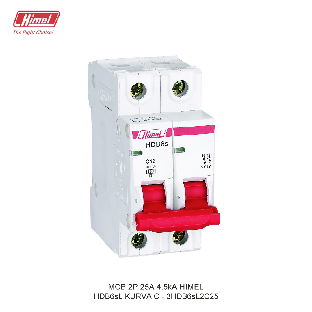 MCB HIMEL HDB6sL C 2P 25A 4,5kA