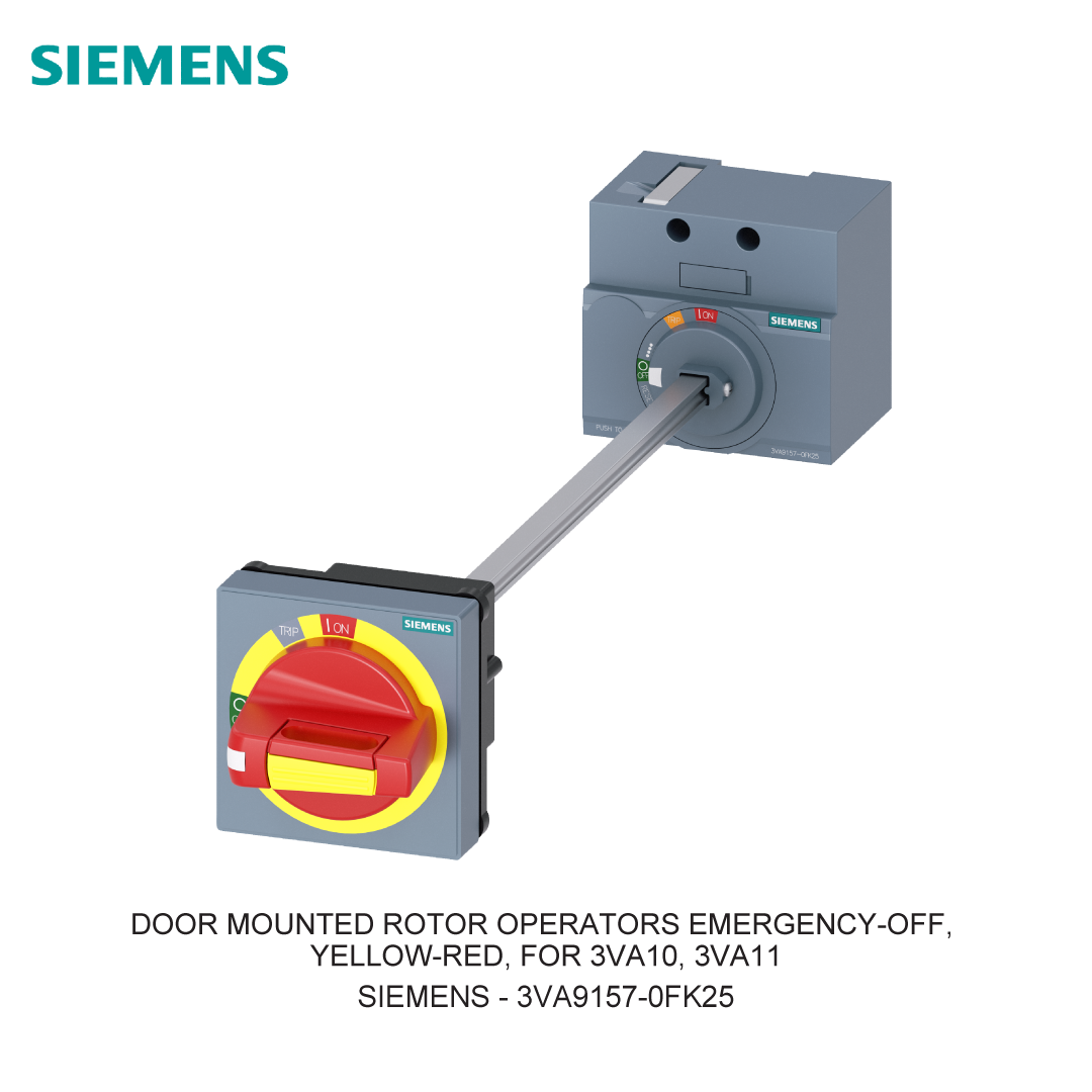 DOOR MOUNTED ROTOR OPERATORS EMERGENCY-OFF, YELLOW-RED, FOR 3VA10, 3VA11