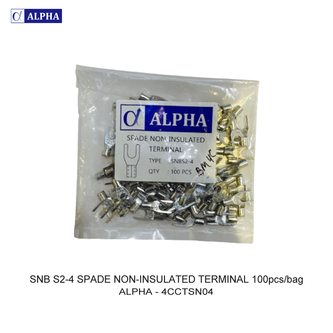 SNB S2-4 SPADE NON-INSULATED TERMINAL 100pcs/bag