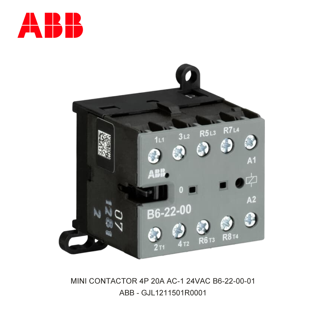 MINI CONTACTOR 4P 20A AC-1 24VAC B6-22-00-01