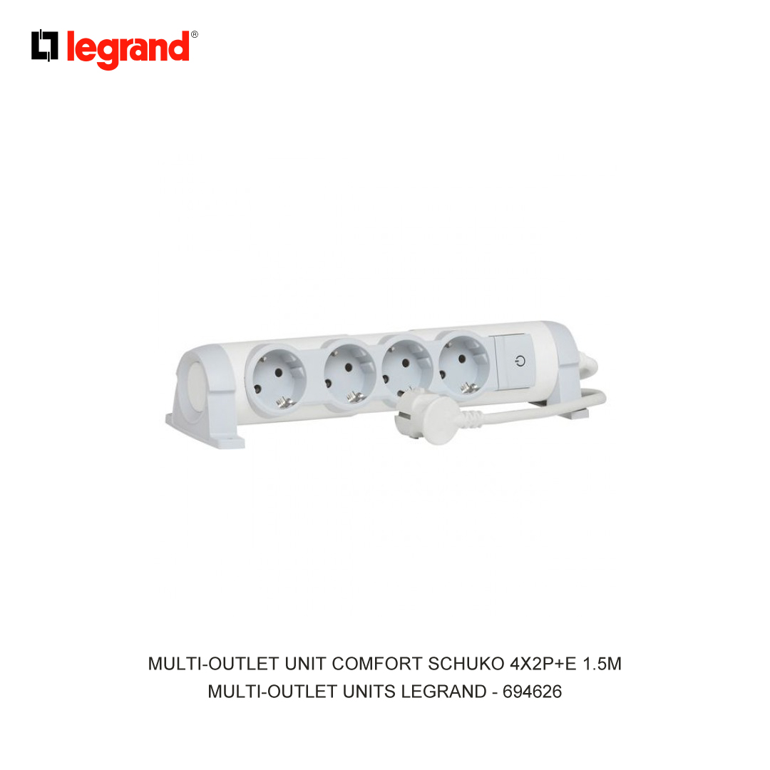 MULTI-OUTLET UNIT COMFORT SCHUKO 4X2P+E 1.5M