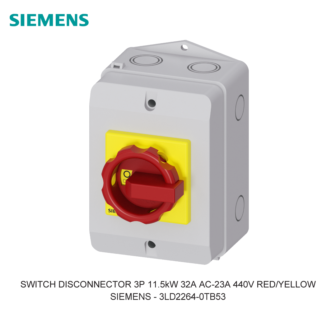 SWITCH DISCONNECTOR 3P 11.5kW 32A AC-23A 440V RED/YELLOW