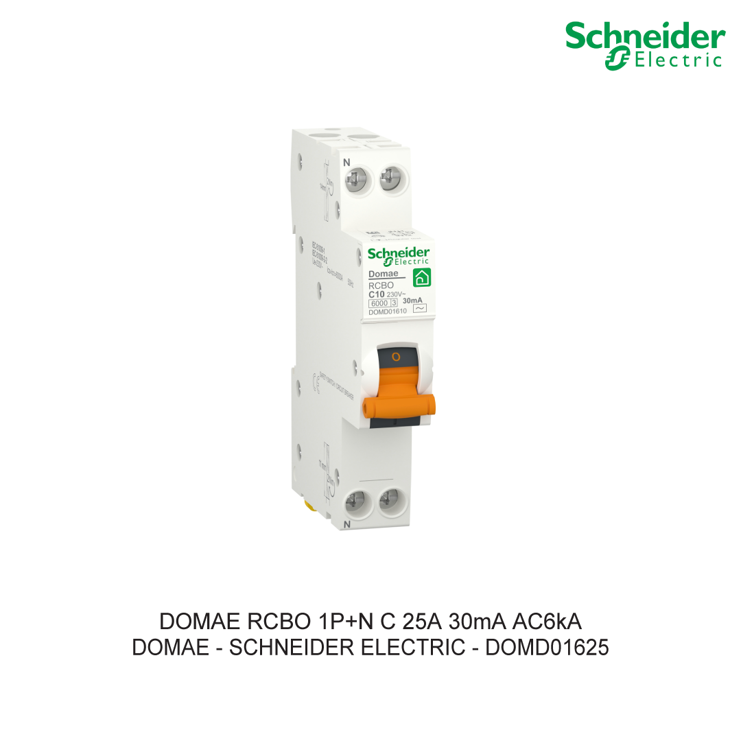 DOMAE RCBO 1P+N C 25A 30mA AC 6kA