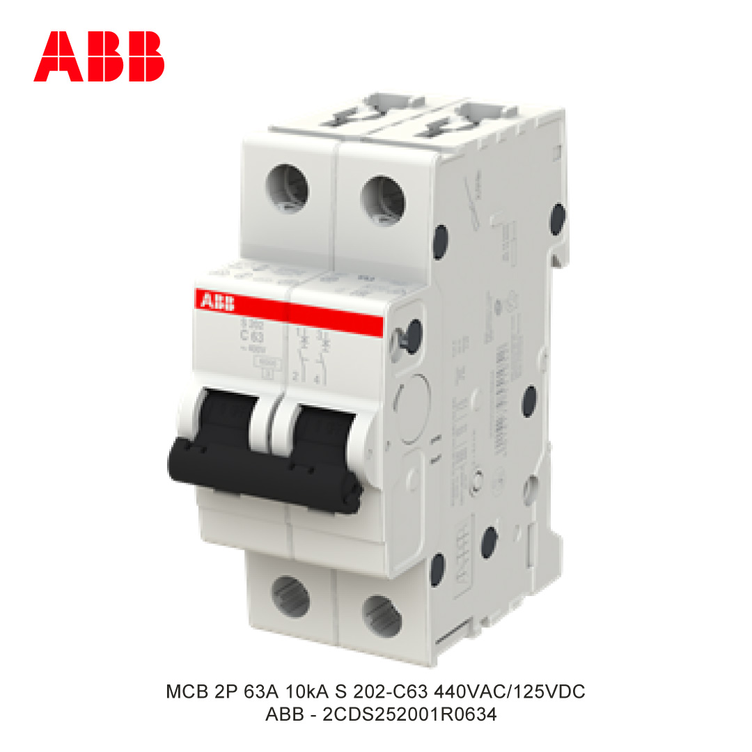 MCB 2P 63A 6kA/10kA KURVA C