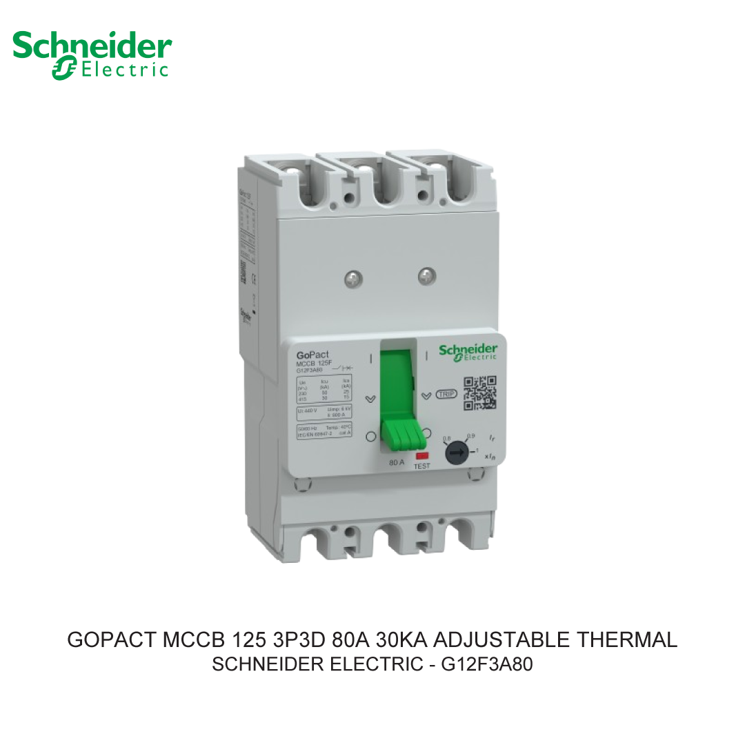 GOPACT MCCB 3P3D 80A 30KA ADJUSTABLE THERMAL