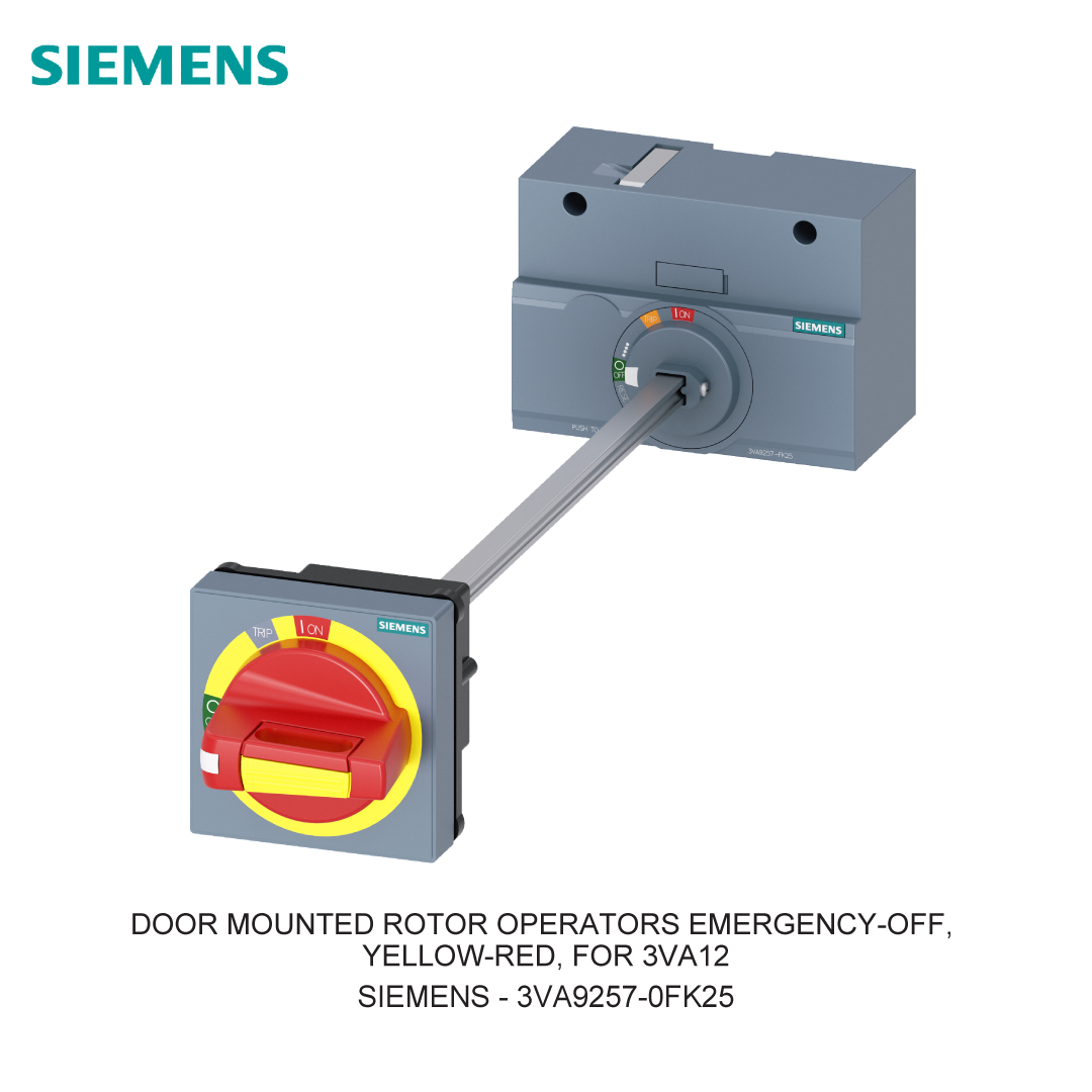 DOOR MOUNTED ROTOR OPERATORS EMERGENCY-OFF, YELLOW-RED, FOR 3VA12