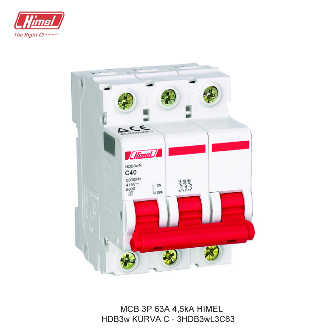 MCB HIMEL HDB3w C 3P 63A 4,5kA