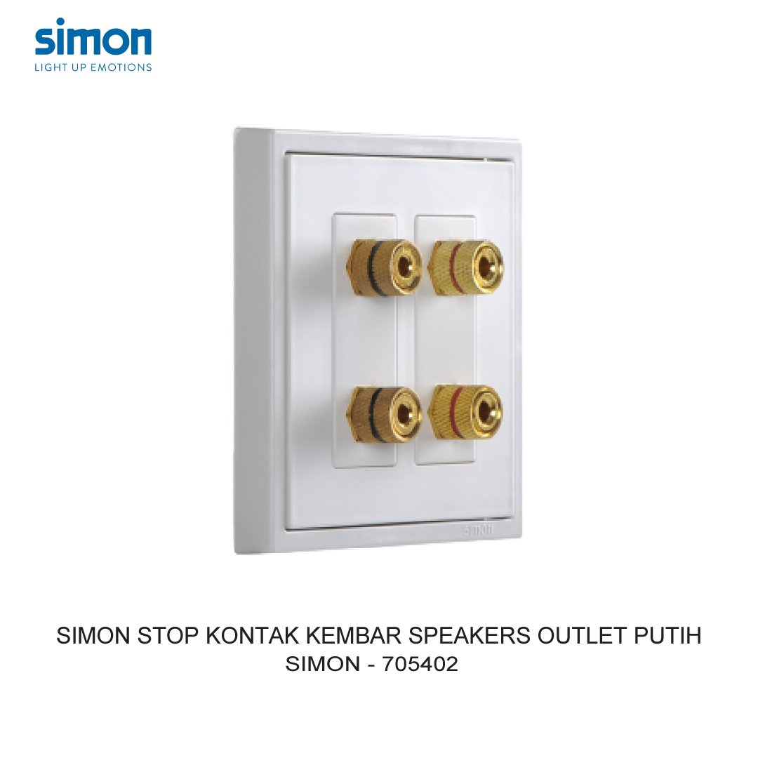 SIMON i7 STOP KONTAK KEMBAR SPEAKERS OUTLET PUTIH