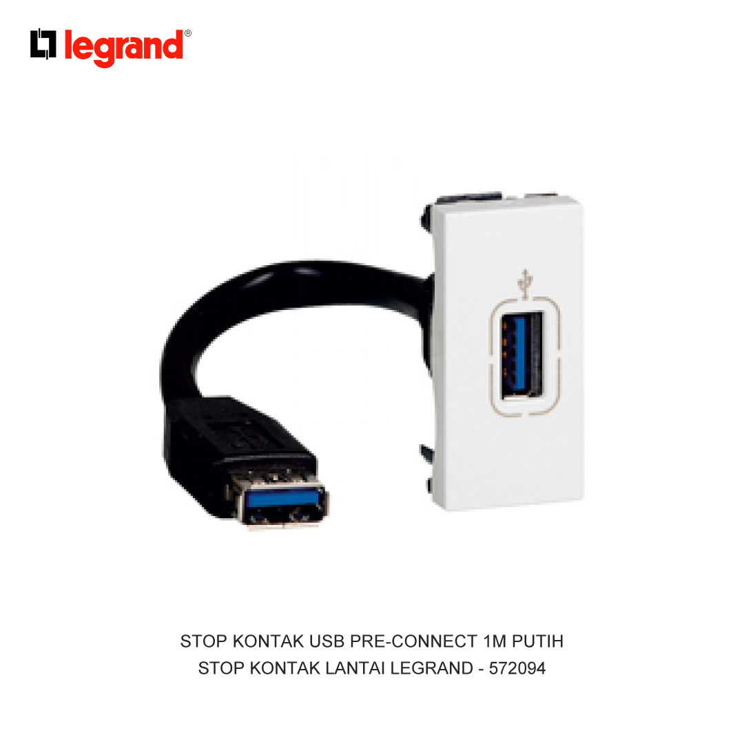 STOP KONTAK USB PRE-CONNECT 1M PUTIH