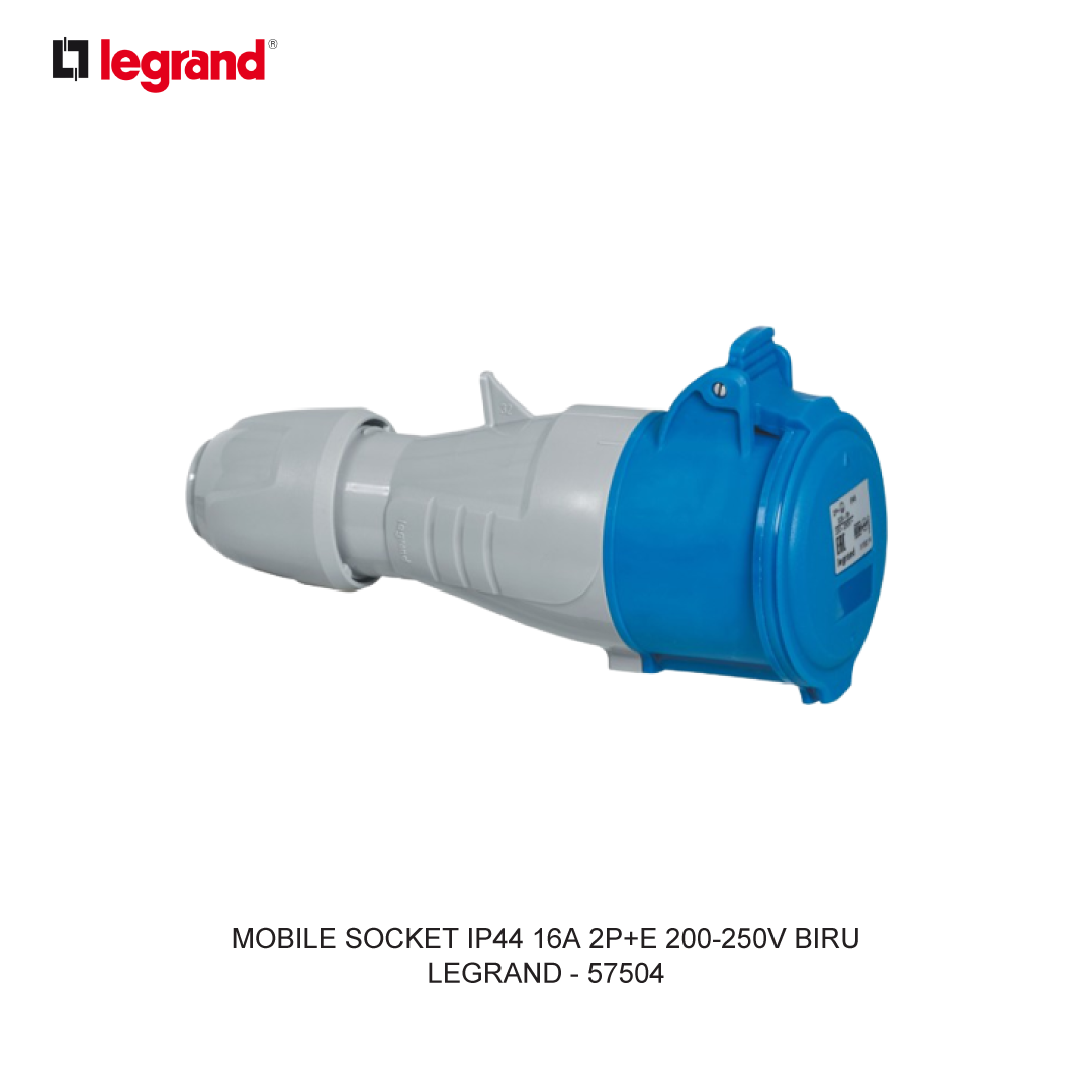 MOBILE SOCKET IP44 16A 2P+E 200-250V BIRU