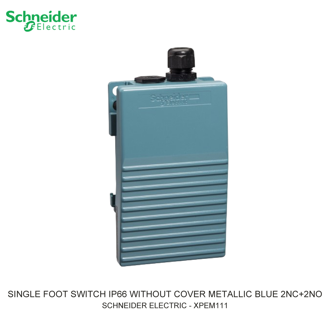 SINGLE FOOT SWITCH IP66 WITHOUT COVER METALLIC BLUE 2NC+2NO