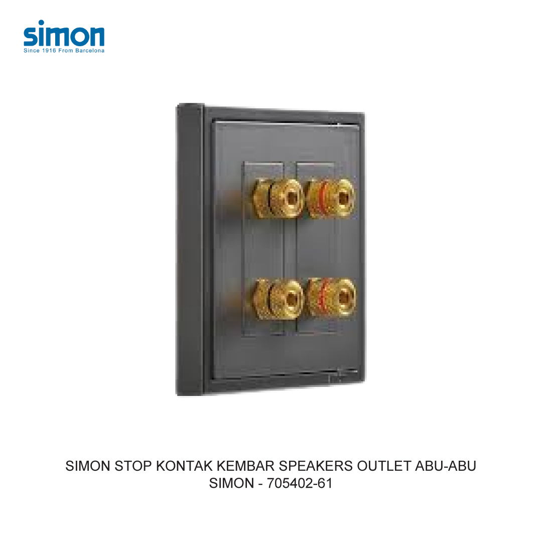 SIMON i7 STOP KONTAK KEMBAR SPEAKERS OUTLET ABU-ABU