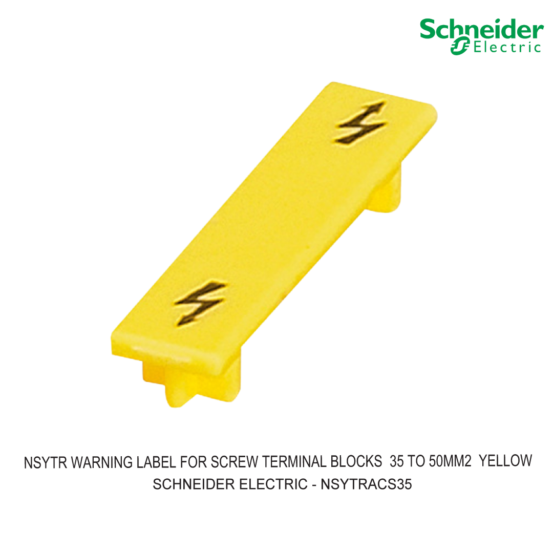 NSYTR WARNING LABEL FOR SCREW TERMINAL BLOCKS  35 TO 50MM2  YELLOW
